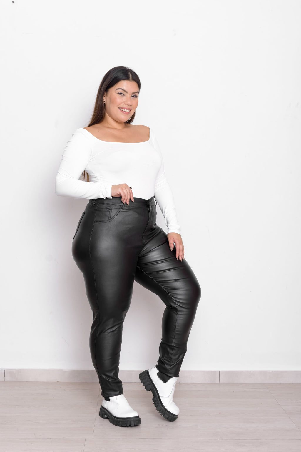 Pantalón Engomado plus size mujer tela importada elastizada DEJEANCI