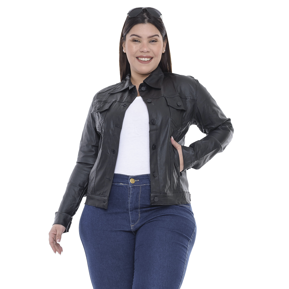 Campera Engomada mujer tela importada talle grande 46 al 52 DEJEANCI