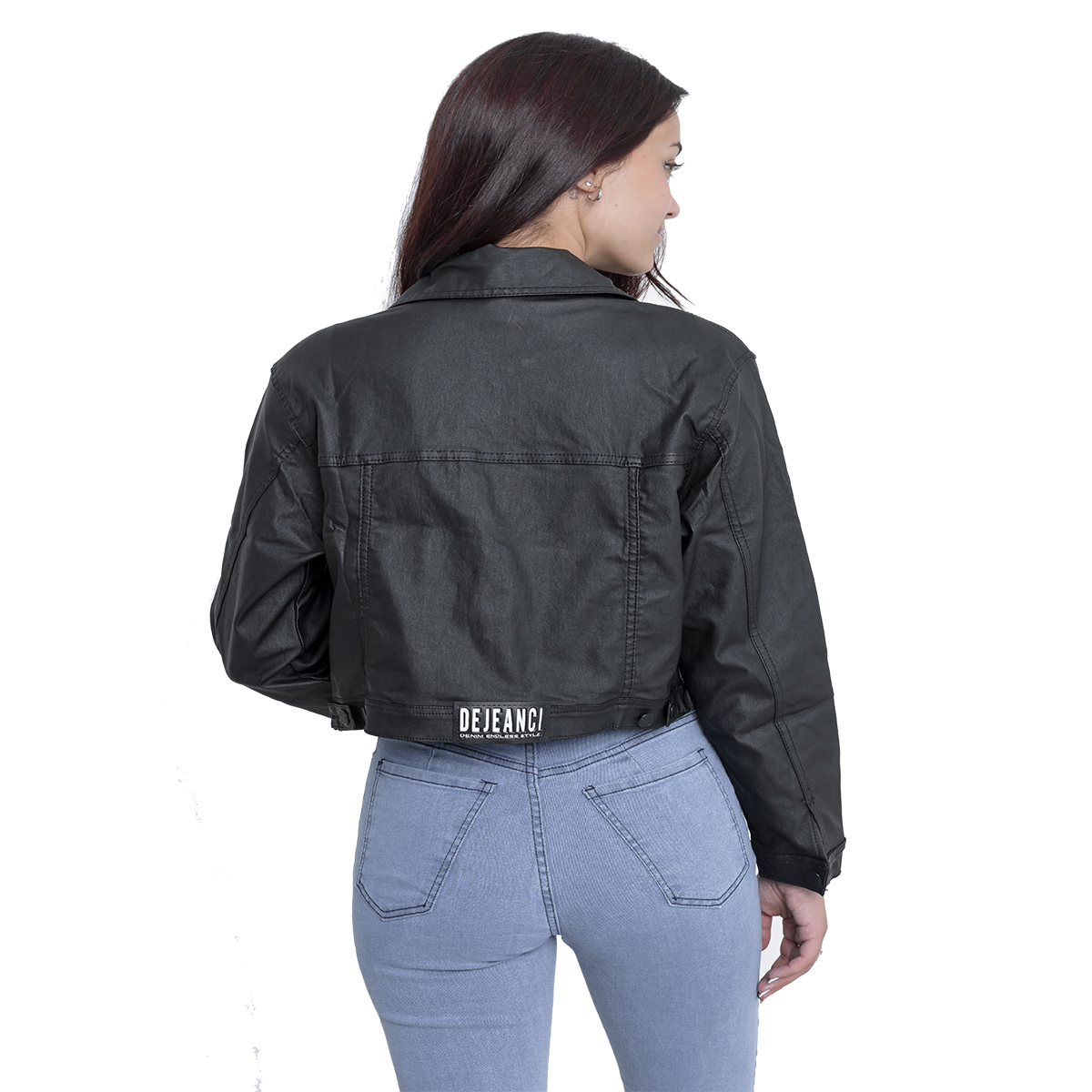Campera Engomada Corta mujer look urbano streetwear otoño invierno DEJEANCI