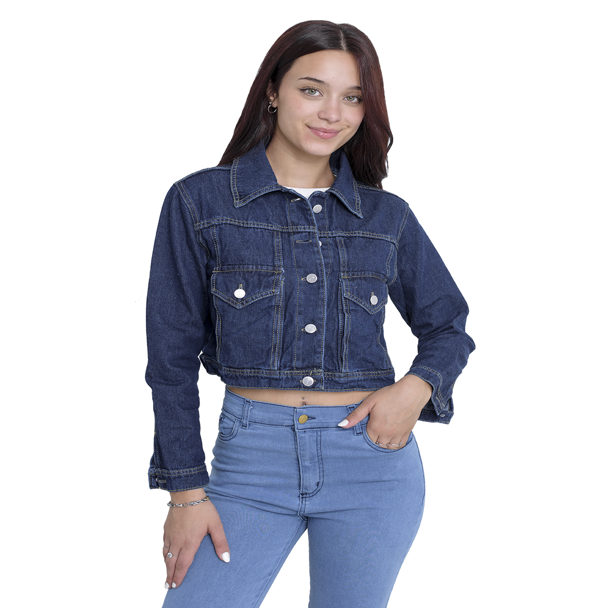 Campera Jean Corta mujer tela importada talles 38 al 44 DEJEANCI