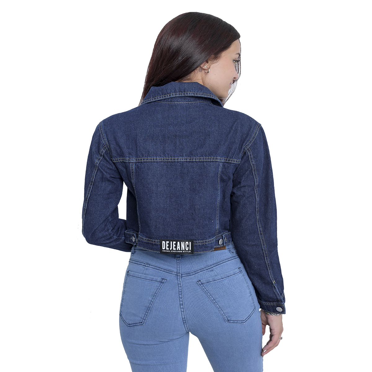 Campera Jean Corta mujer look urbano otoño invierno talle 38 al 44 DEJEANCI