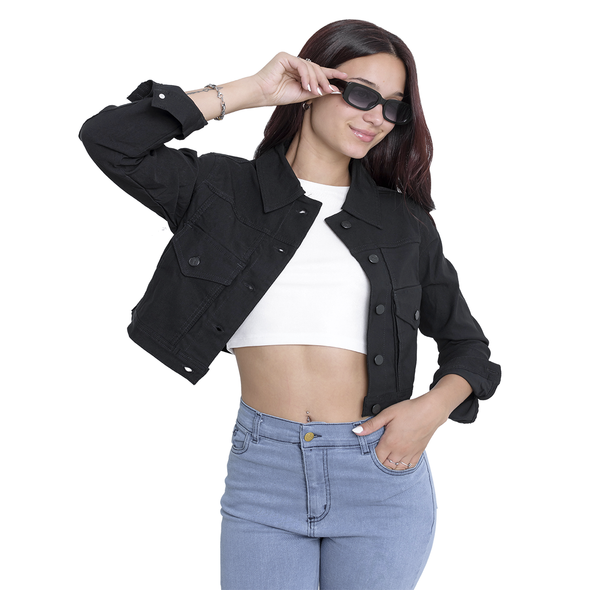 Campera Bengalina Corta mujer talle 38 40 42 44 femenina DEJEANCI